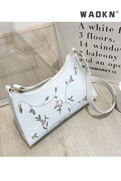 WAOKN Women's Sweet and Fresh Embroidered Shoulder Bag, Ladies Casual Versati...