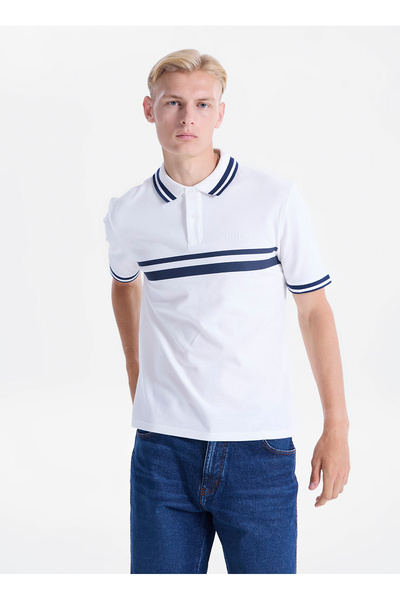 Guess Beyaz Erkek Polo T-Shirt