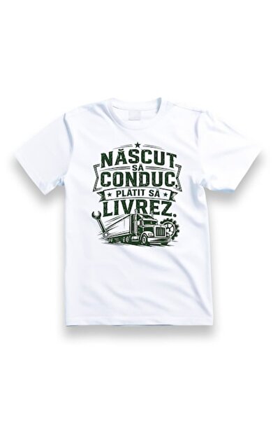 OEM Tricou personalizat cu mesaj: "Născut pentru a conduce, plătit pentru a l...