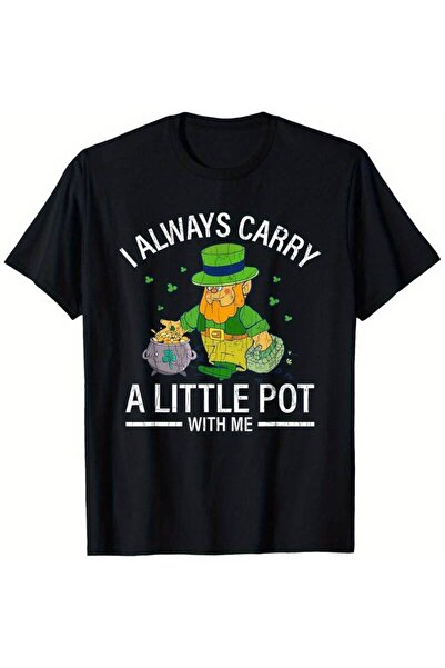 23 nisan Funny St. Patrick's Day T-shirt-- I Carry Little Bit Luck with Me, F...