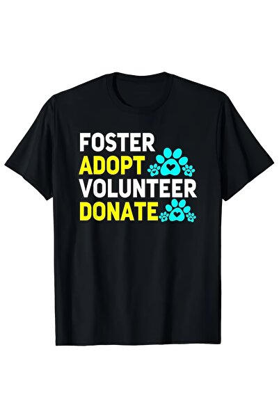 NOURAM تي شيرت S & Men's Foster Adopt Donate بتصميم دائري مع طباعة مخلب، قماش...