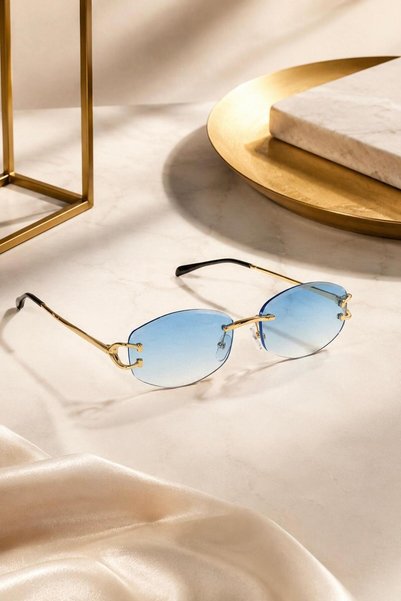ModaLucci Vintage Stil İnce Saplı Oval Güneş Gözlüğü