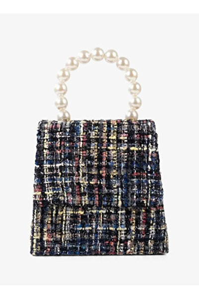VİNY Women's Elegant Tweed Handbag with Pearl Handle & Chain Strap | Fashion ...