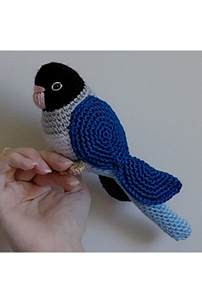 nildamigurumi Amigurumi Knitted Toy Bird Parrot Sultan Paradise Blue