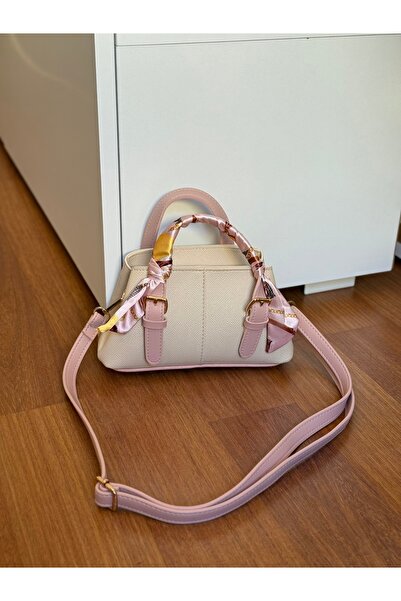 Bagnest Mini Size Women's Hand and Shoulder Bag with Scarf Detail