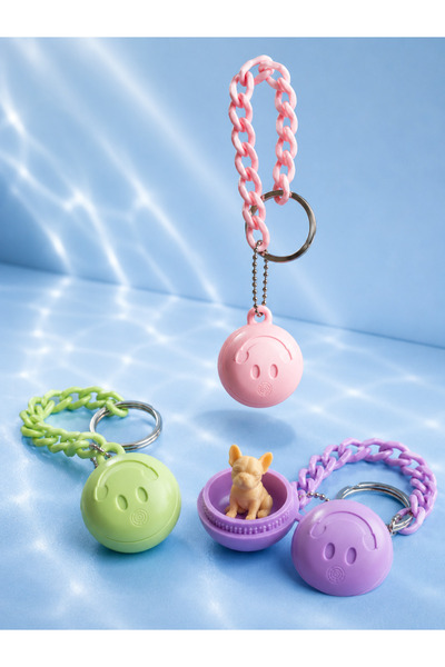 Pocket People Smile Emoji Capsule Keychain – Mini Figurine Capsule Keychain, Bag Charm Accessory with Openable Compartment