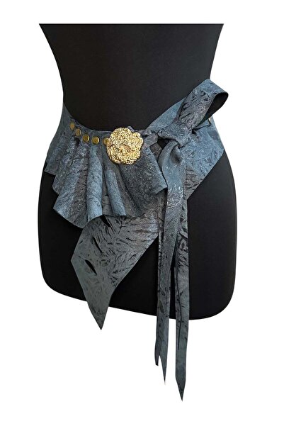 Yılday Gür Butik Zebra Patterned Leather Belt with Volan Detail