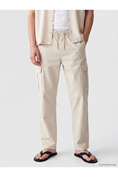 LC Waikiki Xside Beige Relax Fit Poplin Men's Trousers