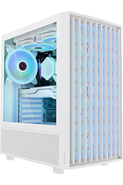 Modecom Breeze ARGB FLOW Carcasă PC Gaming Midi Tower cu Fereastră Laterală Albă