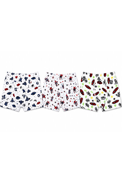 Tutku Çocuk Erkek Elastan Emprime Boxer 3 lü Set