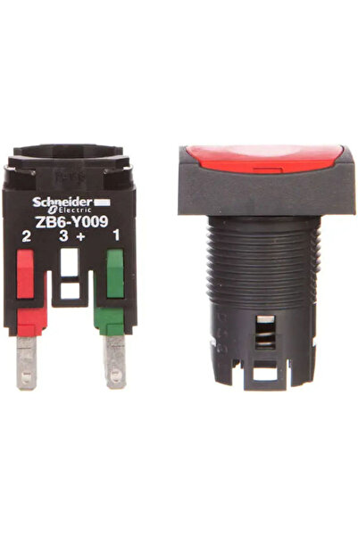 Schneider Electric Buton de control 16mm 1z 1r cu revenire automată Roșu Xb6d...