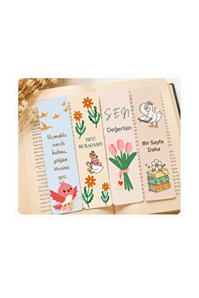 Seçkin Trend Set of 4 Motivational Quotes Bookmarks-1, 4X14Cm, Laminated for ...