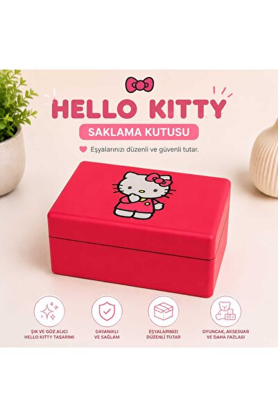 Luvena Hello Kitty Saklama Kutusu Dekoratif Düzenleyici Kutu Takı Kozmetik Oy...
