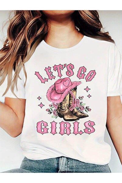 BASEPULSE تي شيرت نسائي مطبوع عليه 'Western Adventure Invitation: "LET'S GO" ...