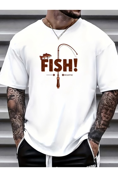 NOURAM تي شيرت 180G Fishing Fun هدية مثالية للأب، لبناء فريق الشركة، والنزهات...
