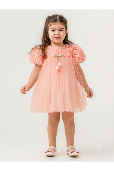 Maison Bebe فستان سهرة من التول للفتيات من Cocosiss مع إبزيم على شكل زهرة الت...