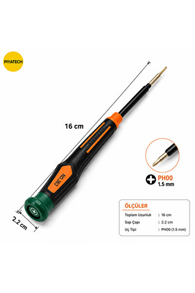 PİYATECH No.363 Ph00 1.5 Mm Hassas Yıldız Uçlu Cep Telefonu Ve Gözlük Tamir T...