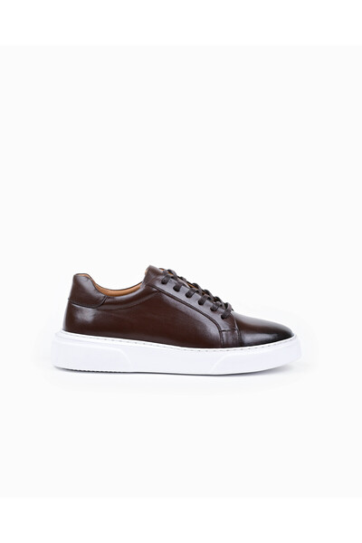 Hakiki Deri Sneaker Erkek Ayakkabı Kahve 2692