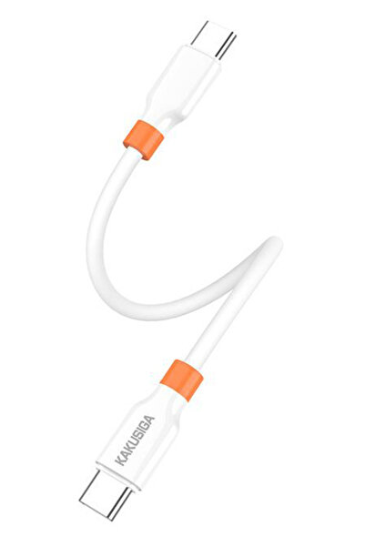 OEM KAKUSIGA καλώδιο USB-C KSC-1024, σιλικόνης, 100W, 480Mbps, 0.25m, λευκό