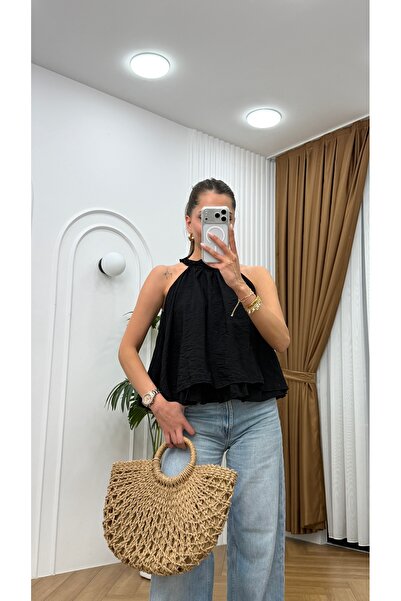 R-Style Tensel Boyudan Tie-Up Blouse