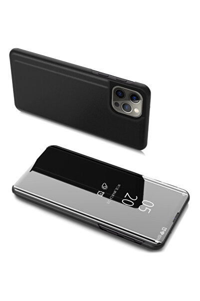 POWERTECH θήκη Clear View MOB-1664 για iPhone 13/13 Pro, μαύρη