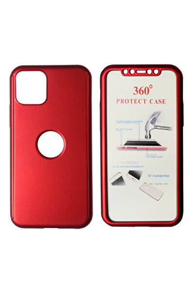 POWERTECH Θήκη Body 360° με Tempered Glass, iPhone 11 Pro Max, κόκκινη