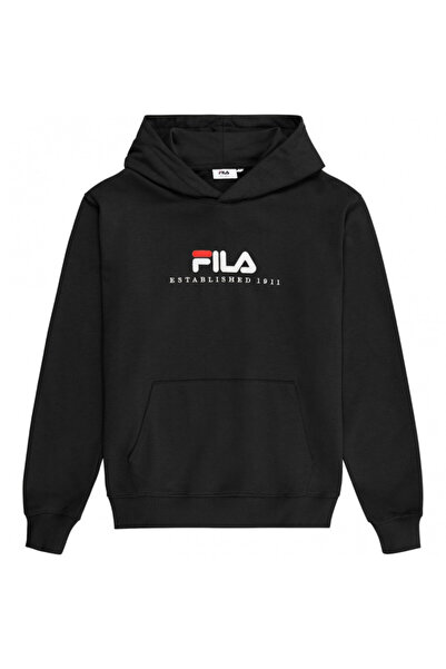 Fila Hanorac bărbați Valsera Regular Logo, negru, cu glugă și buzunar cangur