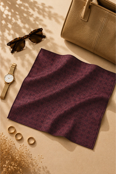 Defne&Apollon İpekçilik Defne Apollon Doku 100% Silk Handkerchief 33 X 33 cm ...