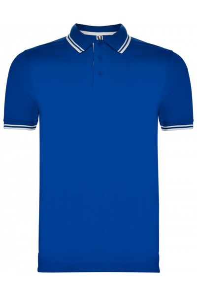 ROLY Tricou polo bărbătesc, 100% bumbac, Montreal, albastru regal/alb