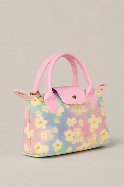Housebags Мини чанта Blossom Dream Tote - Дамска пастелна флорална чанта за р...