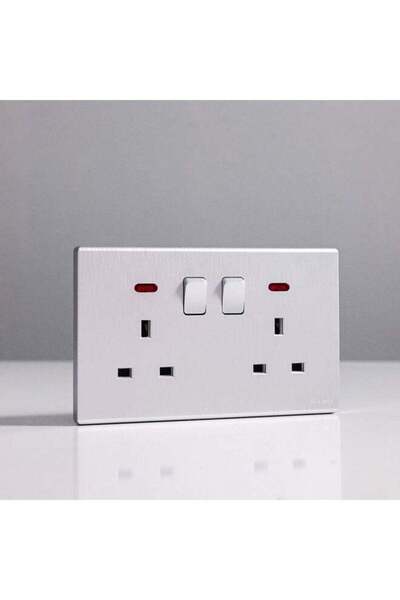 Milano 13A Dual Socket With Neon Electrical Switches Sockets Outlets For Home...