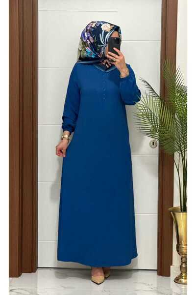 MODA ALMİRA 6211 İNDİGO K 110 YENİ SEZON ÖNÜ TAŞLI AYROBİN NERGİZ ELBİSE