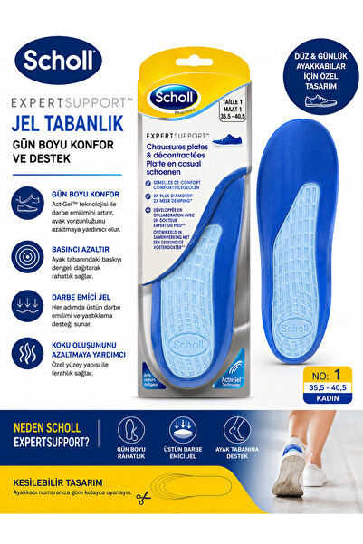 Scholl ExpertSupport Düz ve Günlük Ayakkabılar İçin Jel Tabanlık No:1 (35,5-4...