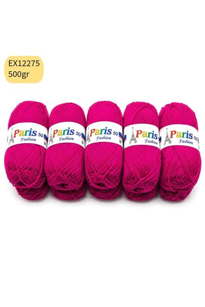 Oxford İplik İhraç Fazlası 10'lu Paket 500 gr Akrilik Fuşya EX12275