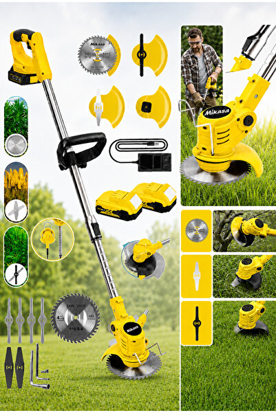 Mikasa Tools Japon 21 V 5 Ah Teleskopik Uzatmalı Kömürsüz Turbo Motor Çift Ak...