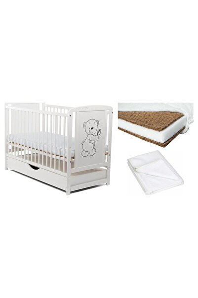 Babyneeds Set Patut din lemn 120x60 cm cu sertar + Saltea Cocos Confort + Pro...