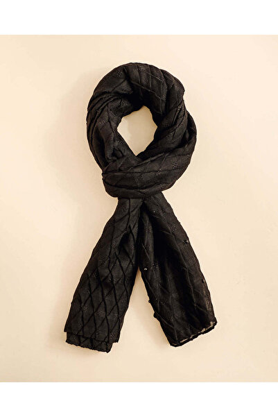 REDTAG Girls Black Textured Scarf