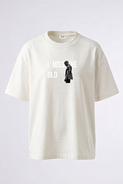 Anetos Kanye West_4 Design Printed Unisex Oversize Fit White Tshirt
