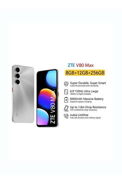 ZTE V80 Max 6.9-inch HD+ 120Hz 8G+12G RAM 256GB 6000mAh 50MP AI Triple Camera...