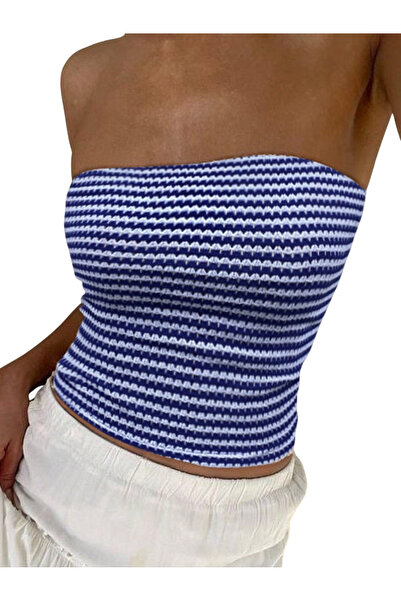 OEM Top pentru femei, culoare albastru, marimea XS