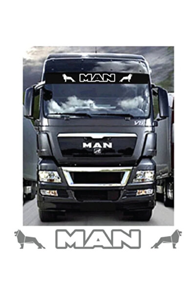 Amo-Stickers Стикер за камион MAN за сенник 120 см Черен