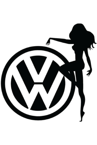 Amo-Stickers Sticker Volkswagen Lady 30cm Argintiu