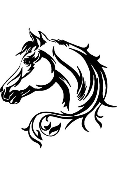 Amo-Stickers Стикер за кола Конска глава 40см Черен