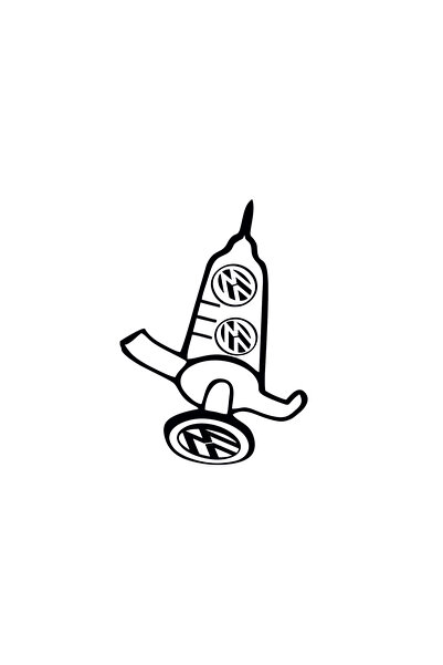 Amo-Stickers Стикер Фолксваген Инжекшън 30см Черен