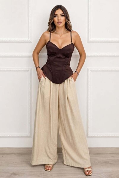 FashionForYou Σατινέ κορσές LIVANA με ρυθμιζόμενο κορδόνι περίσφιξης και σχημ...