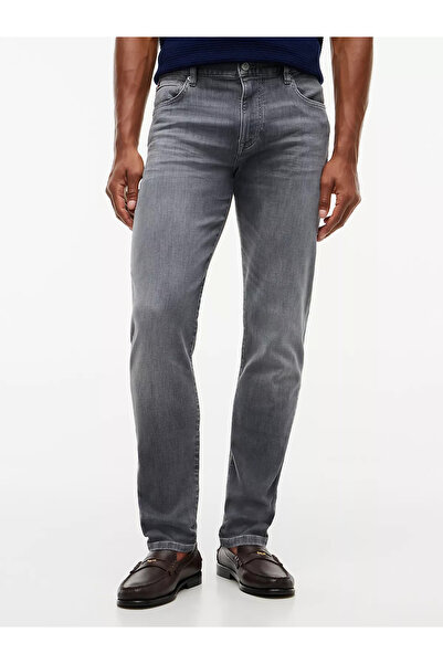 Tommy Hilfiger Erkek Slim Fit Normal Bel Düz Paça Gri Jeans