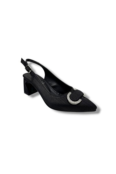 Cakgo Desire 472(342)-26 Striped Glittery Satin Stone Square Heel Women's Sho...