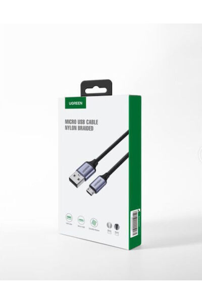 Ugreen Us290 1μ Κανονικό Καλώδιο USB 2.0 σε micro USB Γκρι (60146)