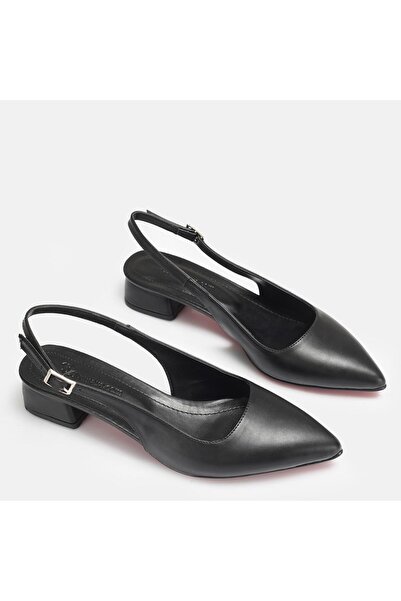 37Numara Large Size Heeled Shoes Black Low Heel 41-42-43-44