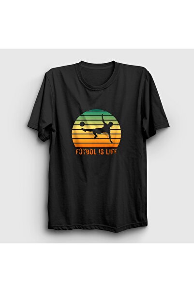 Presmono Unisex Black Football Is Life Sports Soccer T-Shirt 615291Tt